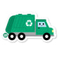 Cute kawaii green recycling truck sticker — 3″ waterproof vinyl with recycle logo, great for eco-themed crafts and planners
