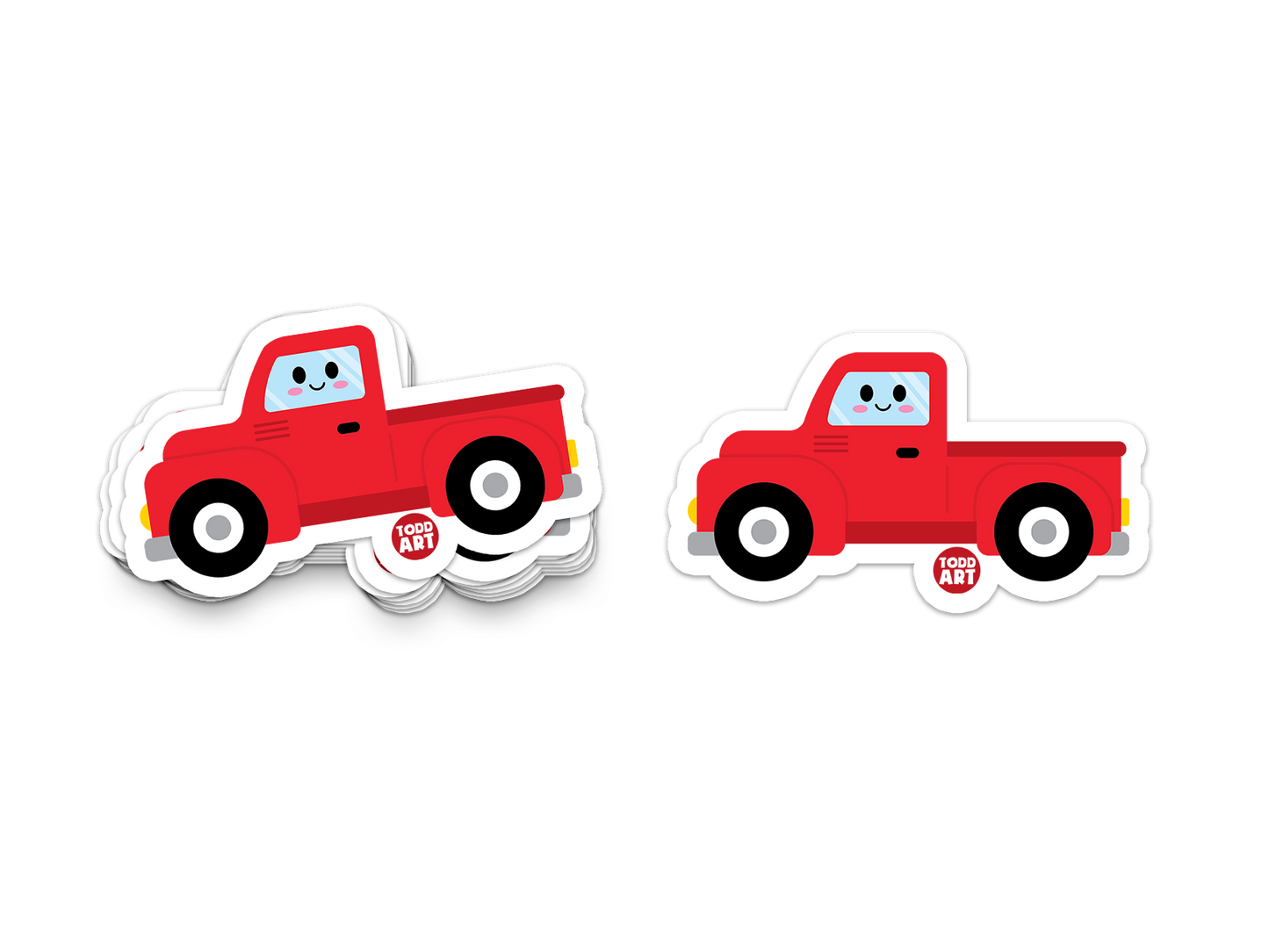 Boo Boo Buddies™ Pickup Truck Sticker – Cute Kawaii Pickup Truck Vinyl Decal, Waterproof Glossy 3″ Die‑Cut