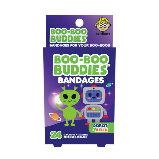 Robot + Alien Bandages for Kids – Dr. Todd’s Boo-Boo Buddies® | 24 Pack