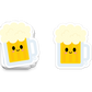 Boo Boo Buddies Beer Mug sticker – frothy beer mug with happy expression vinyl sticker for Oktoberfest and gifts
