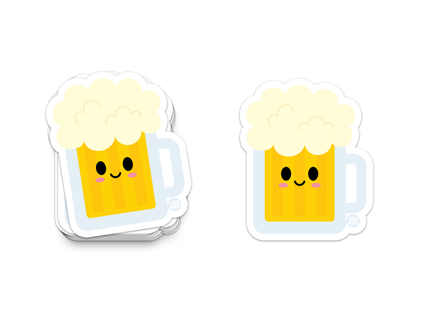 Boo Boo Buddies Beer Mug sticker – frothy beer mug with happy expression vinyl sticker for Oktoberfest and gifts
