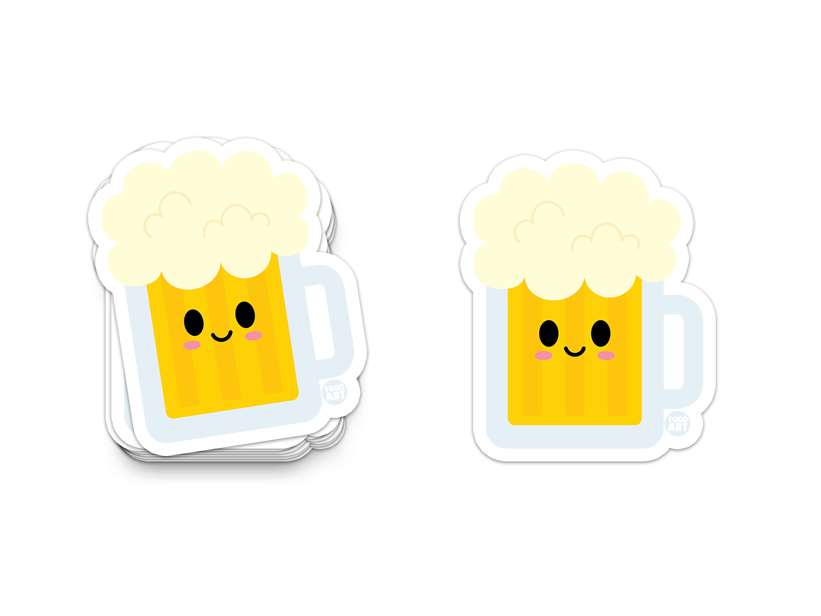 Boo Boo Buddies Beer Mug sticker – frothy beer mug with happy expression vinyl sticker for Oktoberfest and gifts
