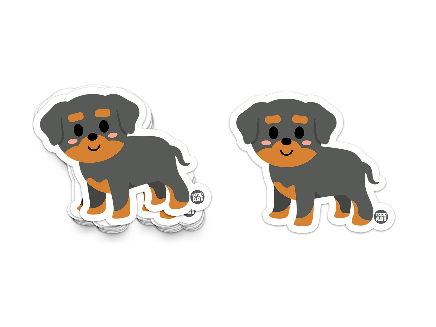 Boo Boo Buddies™ Rottweiler Dog Sticker – Cute Kawaii Rottweiler Vinyl Decal, Waterproof 3″ Die‑Cut