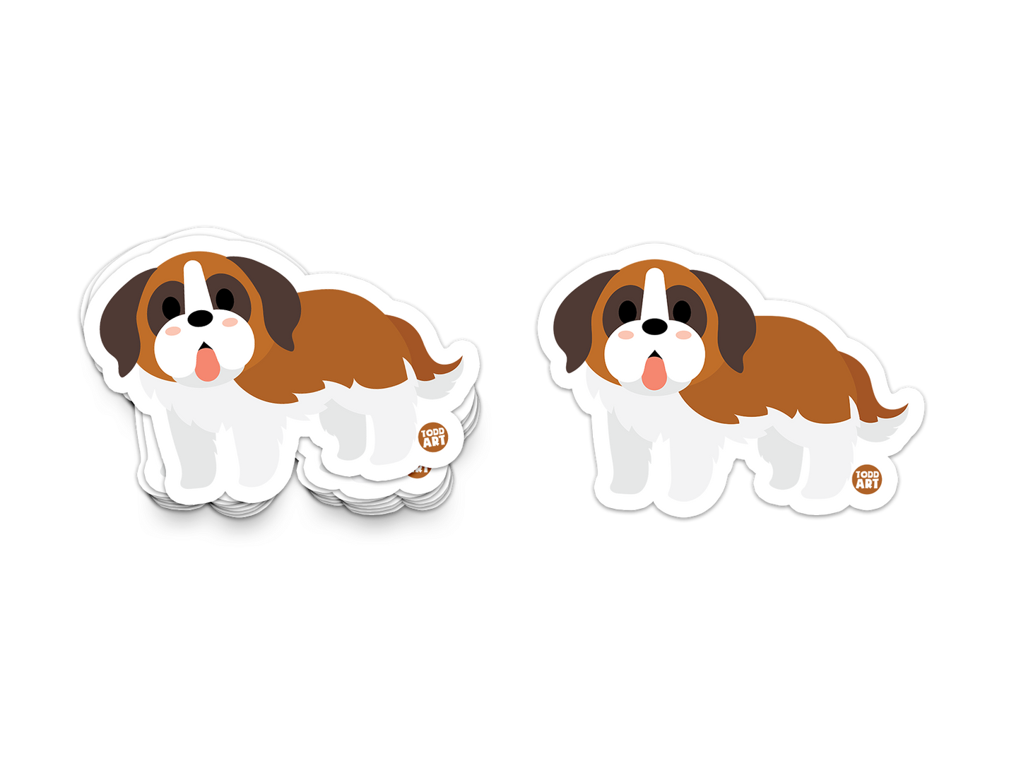 Boo Boo Buddies™ St Bernard Dog Sticker – Cute Kawaii Saint Bernard Vinyl Decal, Waterproof 3″ Die‑Cut