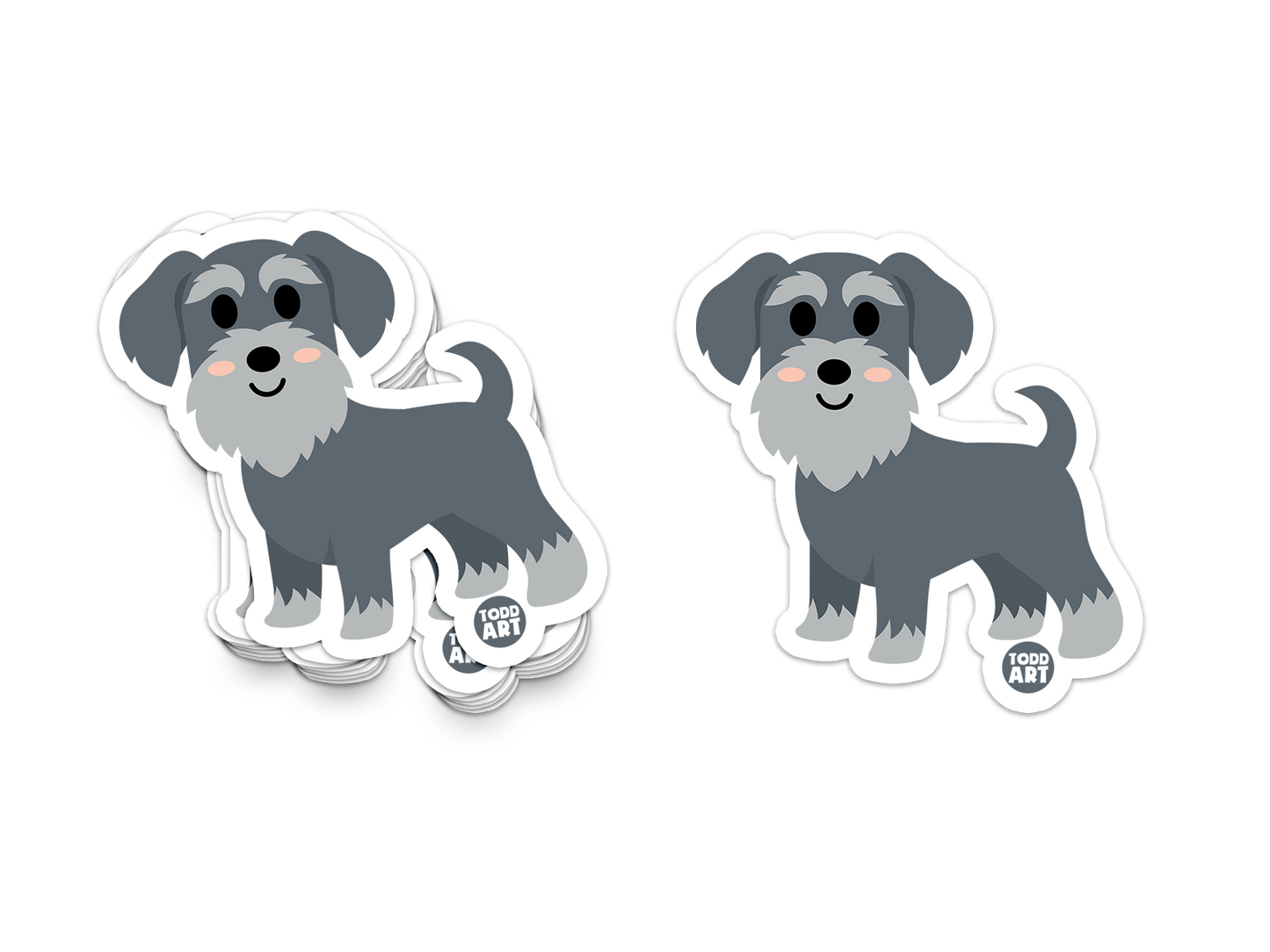 Boo Boo Buddies™ Schnauzer Dog Sticker – Cute Kawaii Schnauzer Vinyl Decal, Waterproof 3″ Die‑Cut