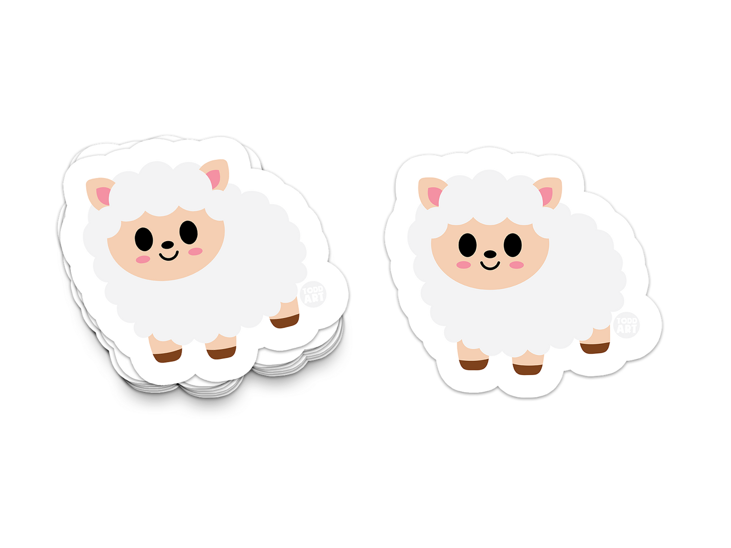 Boo Boo Buddies™ Sheep Sticker – Cute Kawaii Sheep Vinyl Decal, Waterproof 3″ Die‑Cut