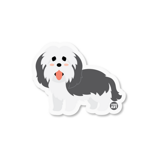 Boo Boo Buddies sheepdog sticker — waterproof, UV-resistant 3″ vinyl decal, perfect for water bottles & laptops