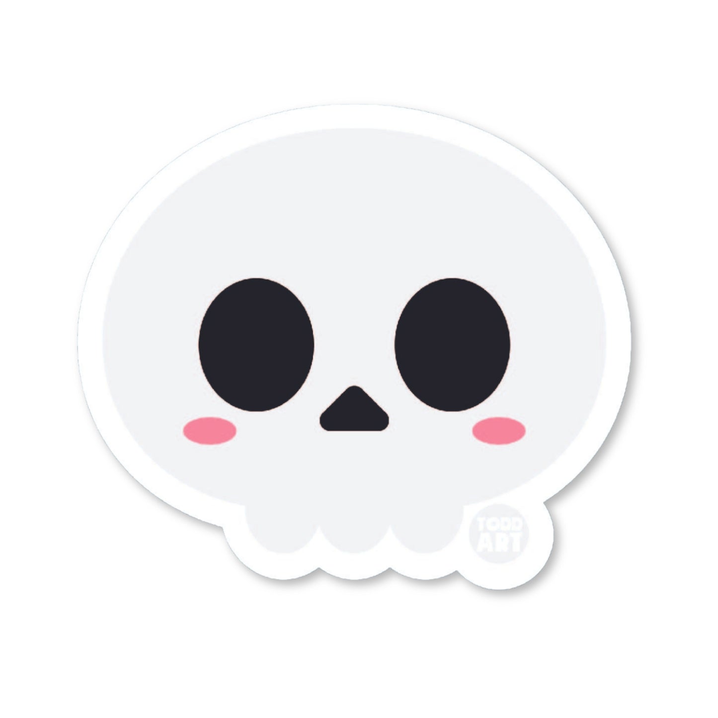 Boo Boo Buddies™ Skull Sticker – Cute Kawaii Vinyl 3″ Die‑Cut, Waterproof & Glossy