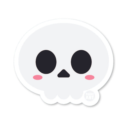 Boo Boo Buddies™ Skull Sticker – Cute Kawaii Vinyl 3″ Die‑Cut, Waterproof & Glossy