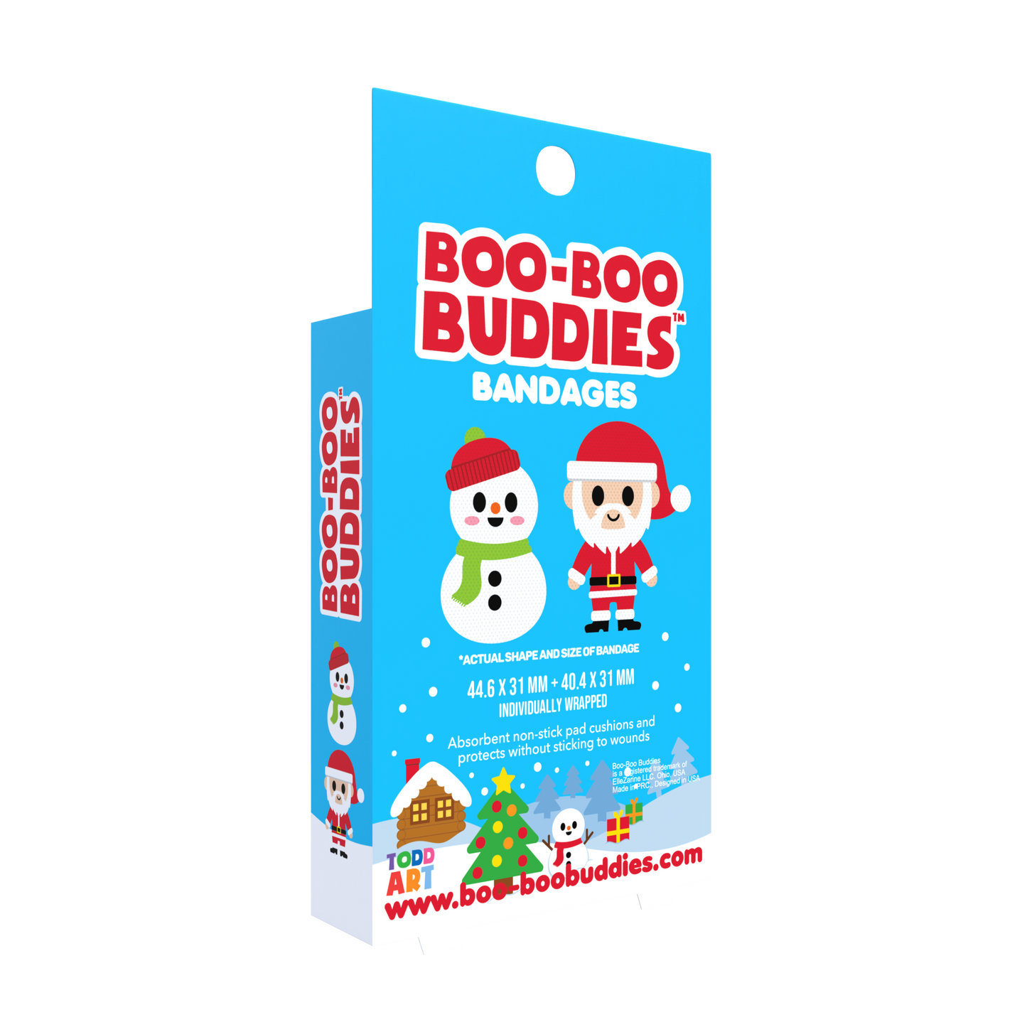 Snowman & Sanata Bandages for Kids – Waterproof, Latex-Free, 24 Count | Dr. Todd’s Boo-Boo Buddies®