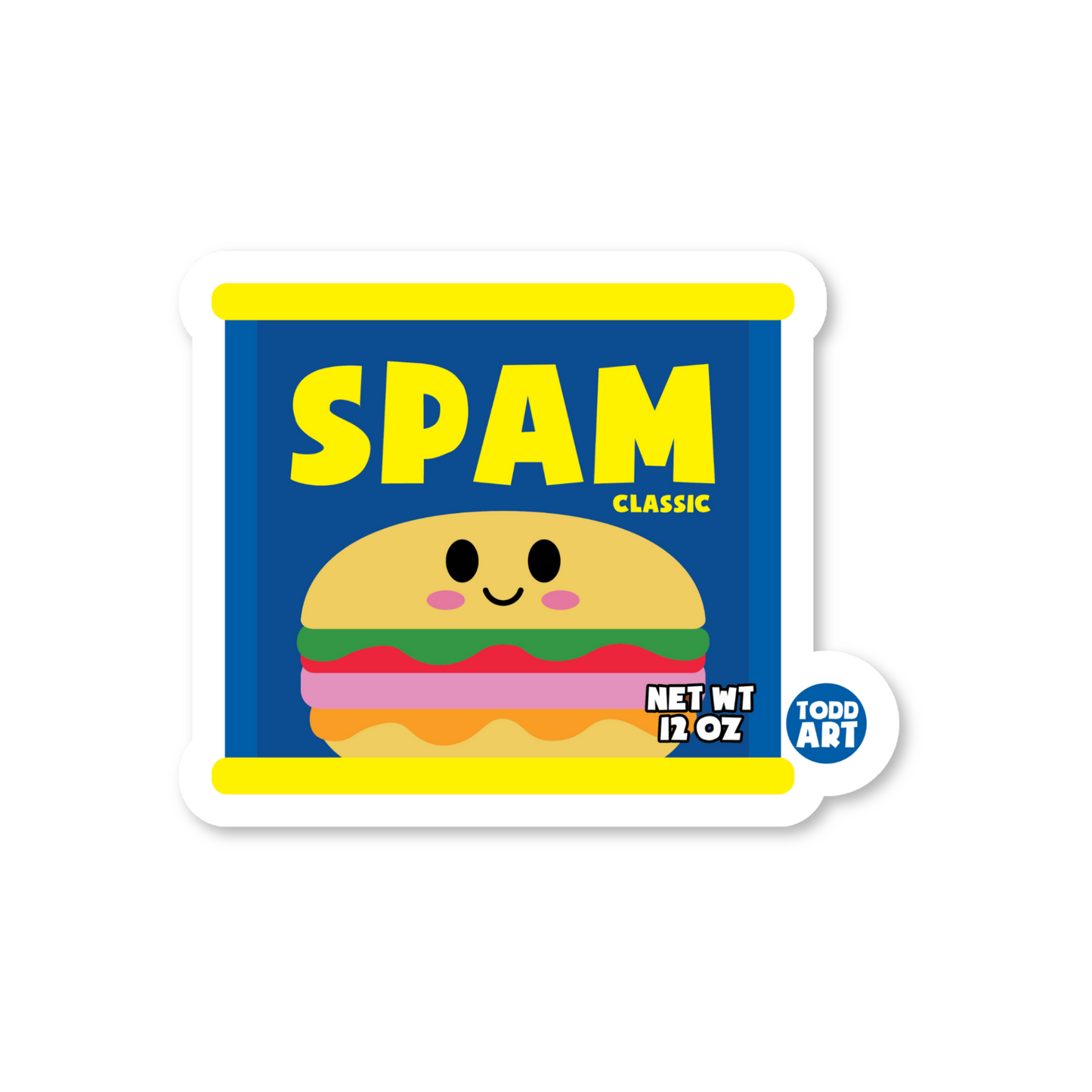 Boo Boo Buddies™ Spam Can Sticker – Cute Kawaii Spam Can Vinyl Decal, Waterproof 3″ Die‑Cut