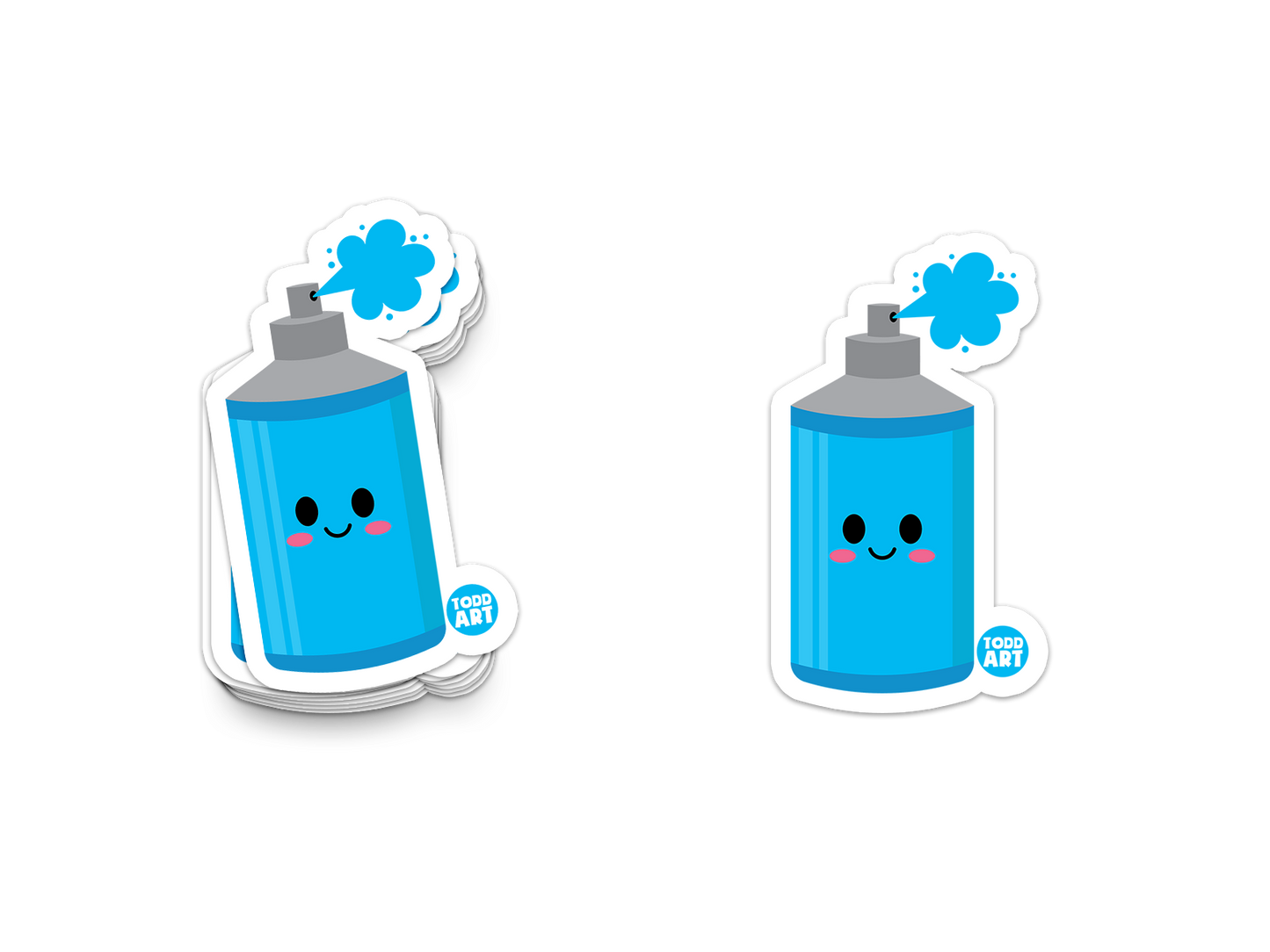 Boo Boo Buddies™ Spray Paint Can Sticker – Cute Kawaii Graffiti Paint Can Vinyl Decal, Waterproof 3″ Die‑Cut