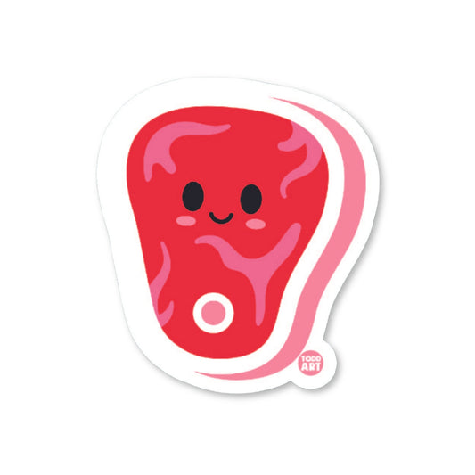 Boo Boo Buddies steak vinyl sticker — 3″ waterproof, UV‑resistant glossy die‑cut ideal for crafts & lunchbox décor