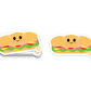 Boo Boo Buddies™ Sub Sandwich Sticker – Cute Kawaii Vinyl Sticker, Waterproof Glossy 3″ Die‑Cut