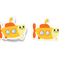 Boo Boo Buddies™ Submarine Sticker – Cute Kawaii Vinyl Sticker, Waterproof Glossy 3″ Die‑Cut