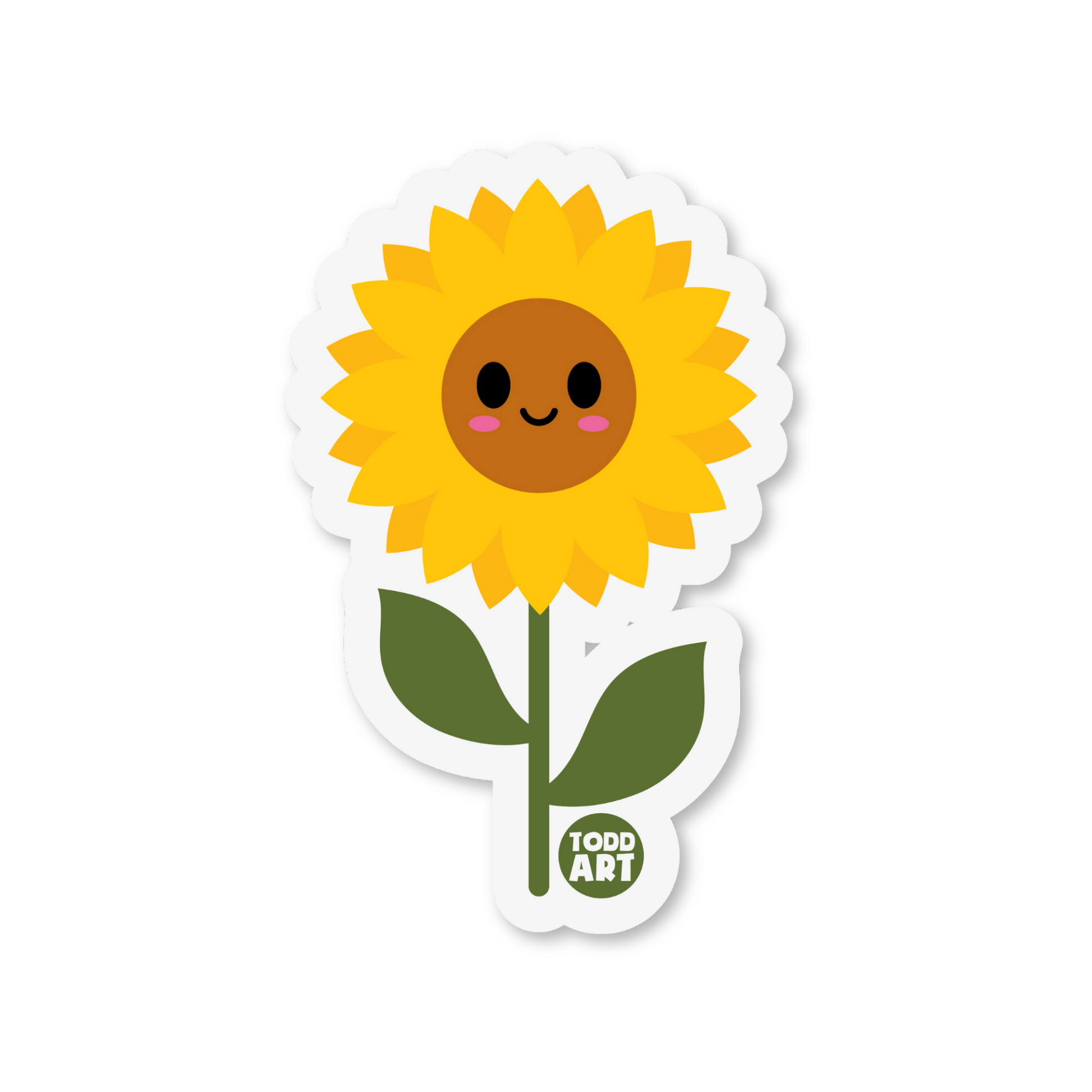 Boo Boo Buddies sunflower vinyl sticker — 3″ waterproof, UV‑resistant glossy die‑cut ideal for crafts & planners