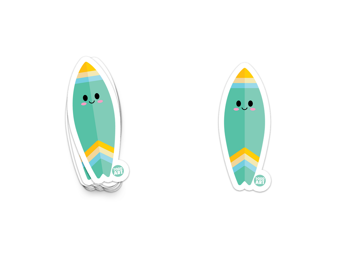 Boo Boo Buddies™ Surfboard Sticker – Cute Kawaii Vinyl Sticker, Waterproof Glossy 3″ Die‑Cut