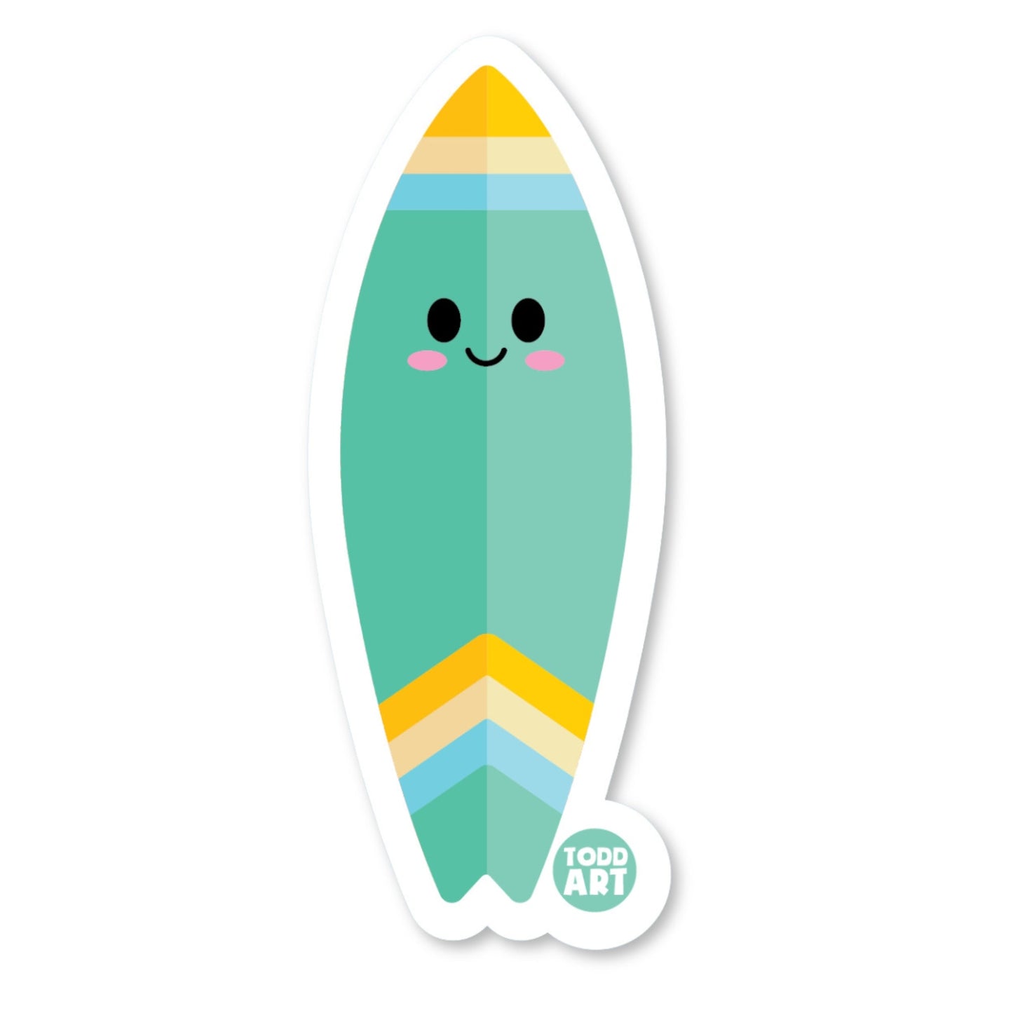 Boo Boo Buddies surfboard vinyl sticker — 3″ waterproof, UV‑resistant glossy vinyl die‑cut ideal for planners & crafts