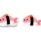 Boo Boo Buddies™ Sushi Nigiri Sticker – Cute Kawaii Vinyl, Waterproof & Glossy 3″ Die‑Cut