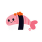 Boo Boo Buddies™ Sushi Nigiri Sticker – Cute Kawaii Vinyl, Waterproof & Glossy 3″ Die‑Cut