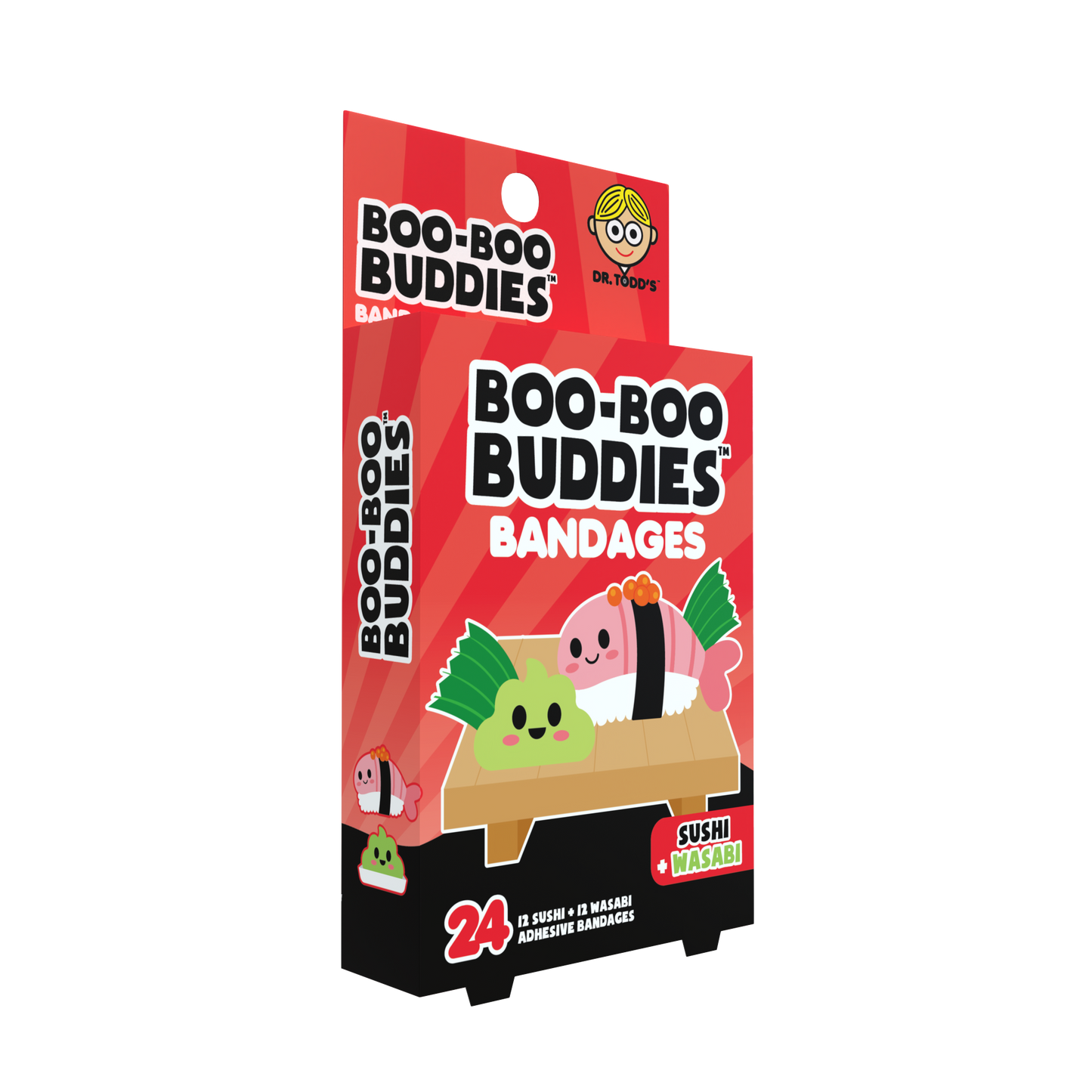 Sushi & Wasabi Bandages for Kids – Waterproof, Latex-Free, 24 Count