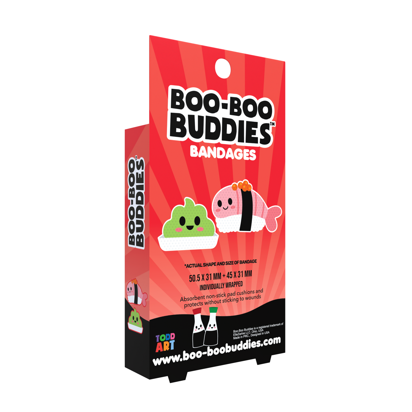 Sushi & Wasabi Bandages for Kids – Waterproof, Latex-Free, 24 Count