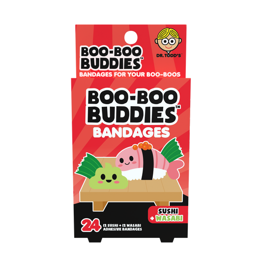 Sushi & Wasabi Bandages for Kids – Waterproof, Latex-Free, 24 Count