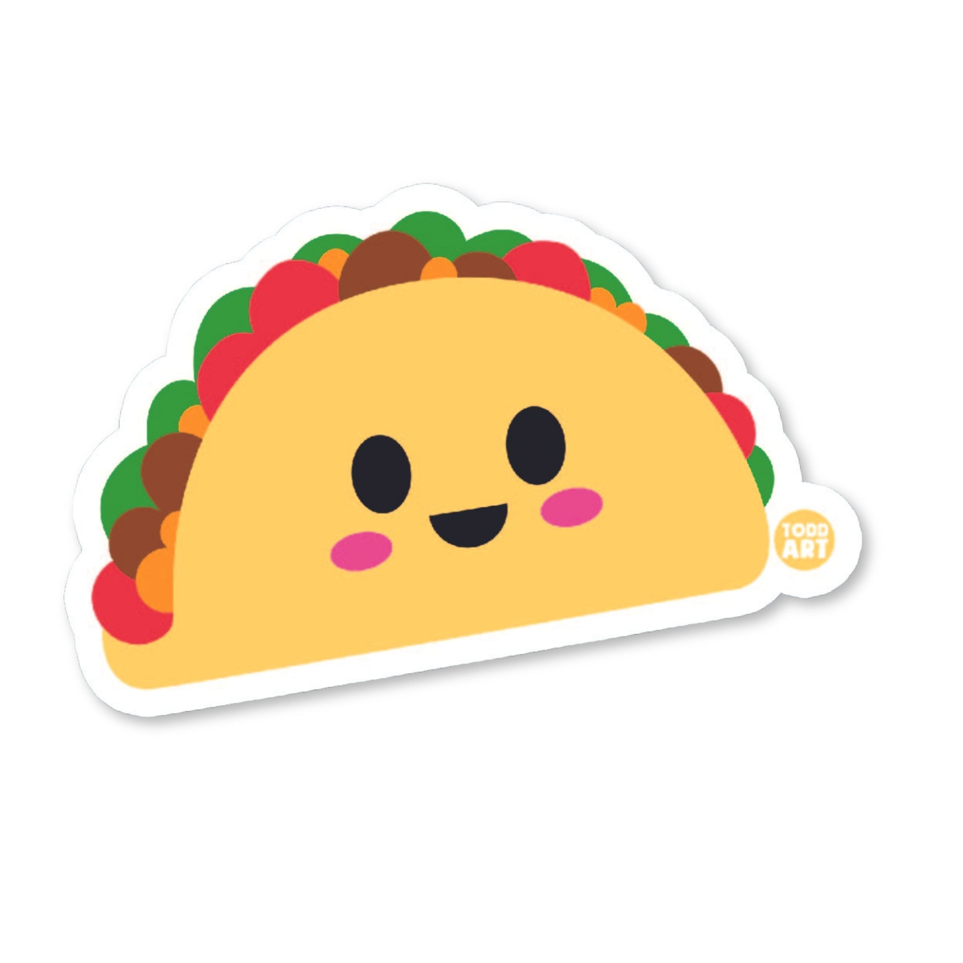 Boo Boo Buddies taco vinyl sticker — 3″ waterproof, UV‑resistant glossy die‑cut ideal for crafts & planners