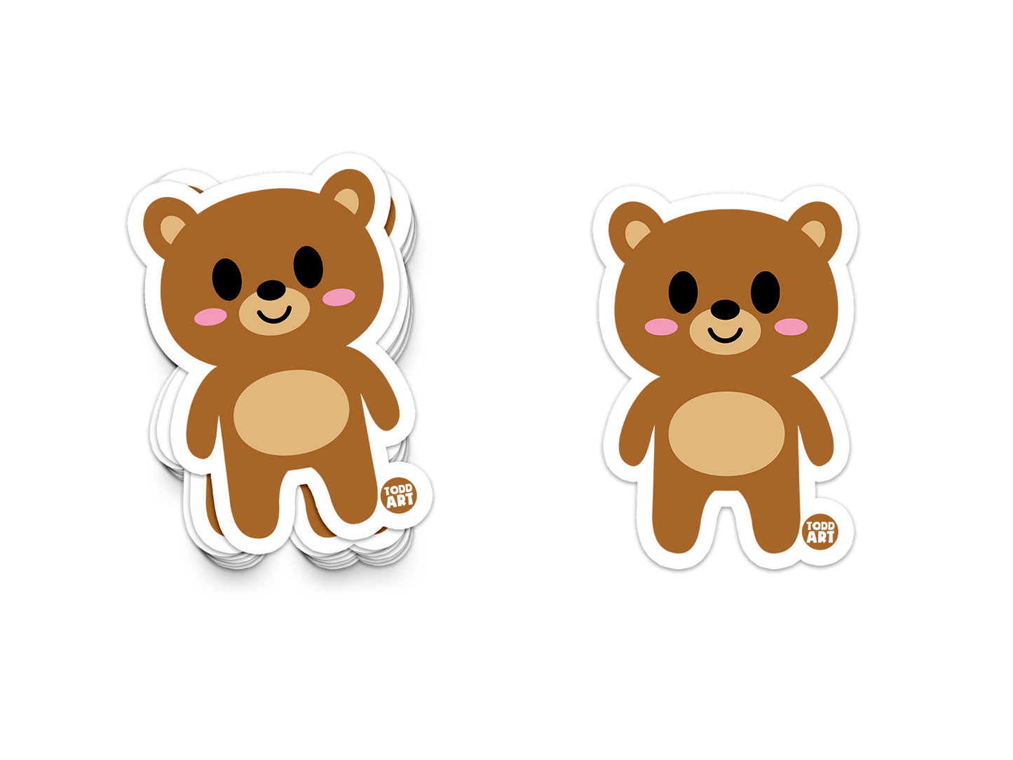 Boo Boo Buddies Bear sticker – smiling brown bear vinyl sticker for camping fans, kids, and outdoor-themed gifts

