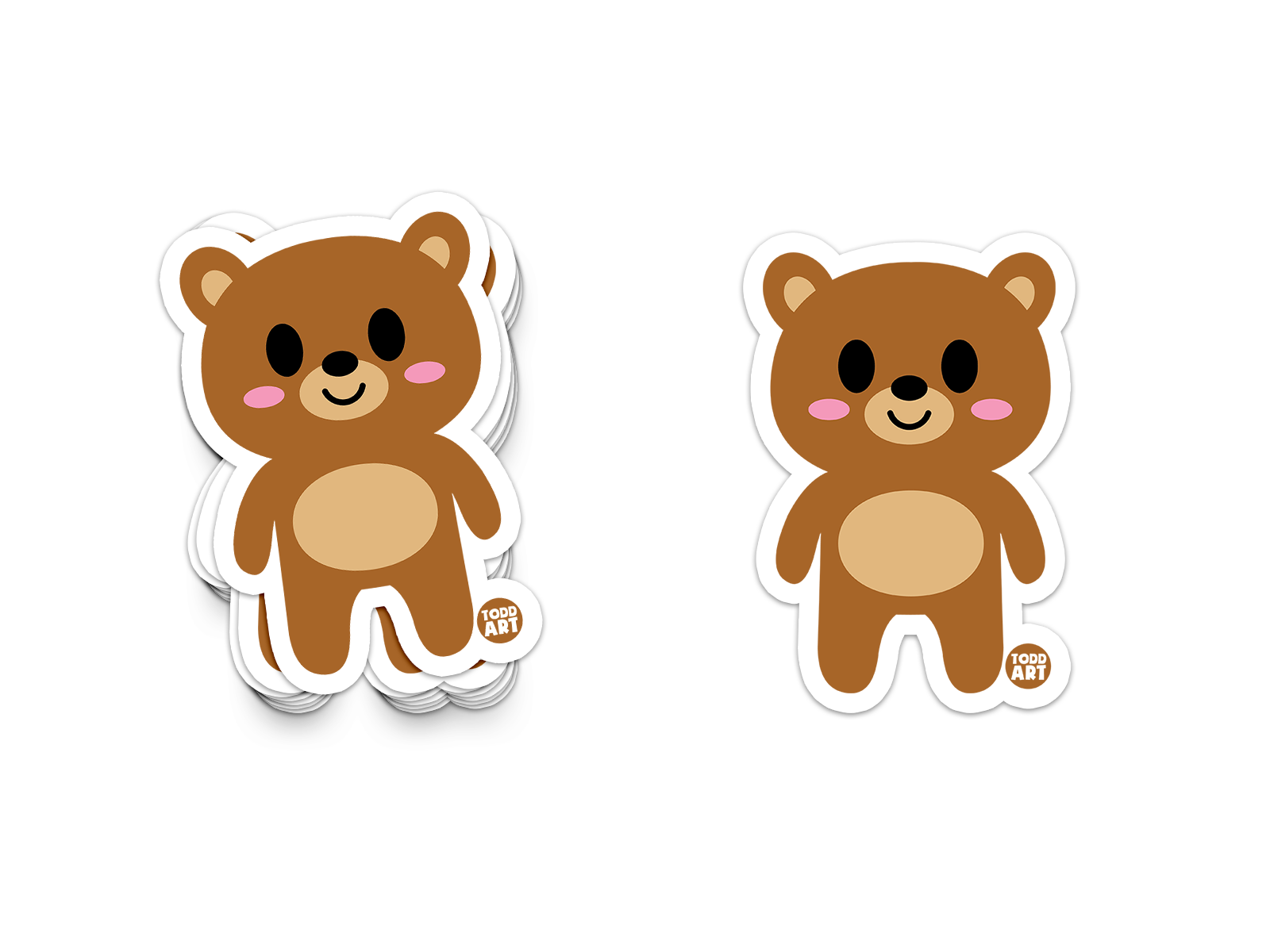 Boo Boo Buddies Bear sticker – smiling brown bear vinyl sticker for camping fans, kids, and outdoor-themed gifts
