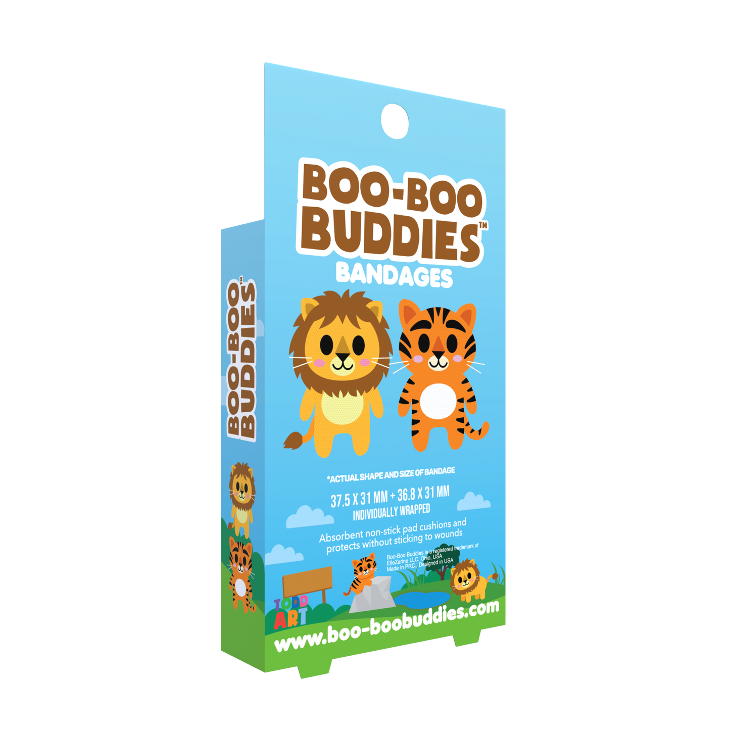Tiger & Lion Bandages for Kids – Waterproof, Latex-Free, 24 Count