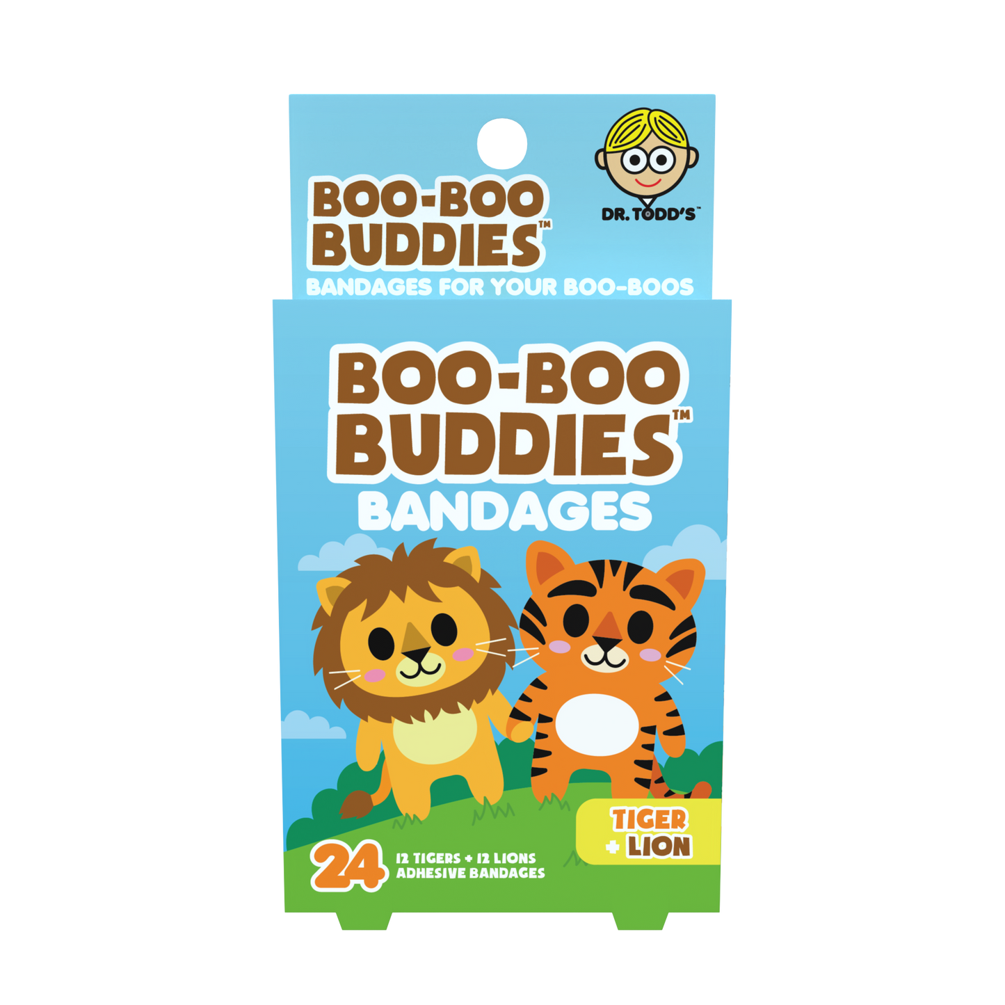 Tiger & Lion Bandages for Kids – Waterproof, Latex-Free, 24 Count