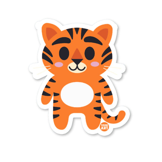 Boo Boo Buddies™ Tiger Sticker – Cute Kawaii Vinyl Sticker, Waterproof Glossy 3″ Die‑Cut