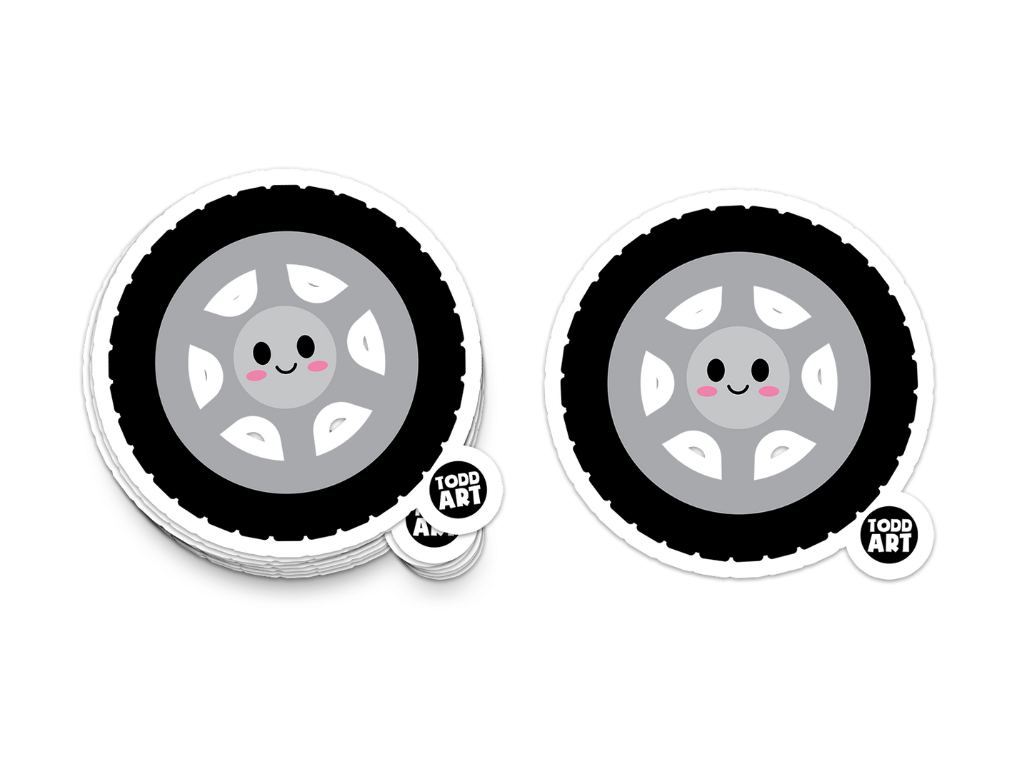 Boo Boo Buddies™ Tire Sticker – Cute Kawaii Vinyl Sticker for Kids, Water Bottles, Laptops & Notebooks