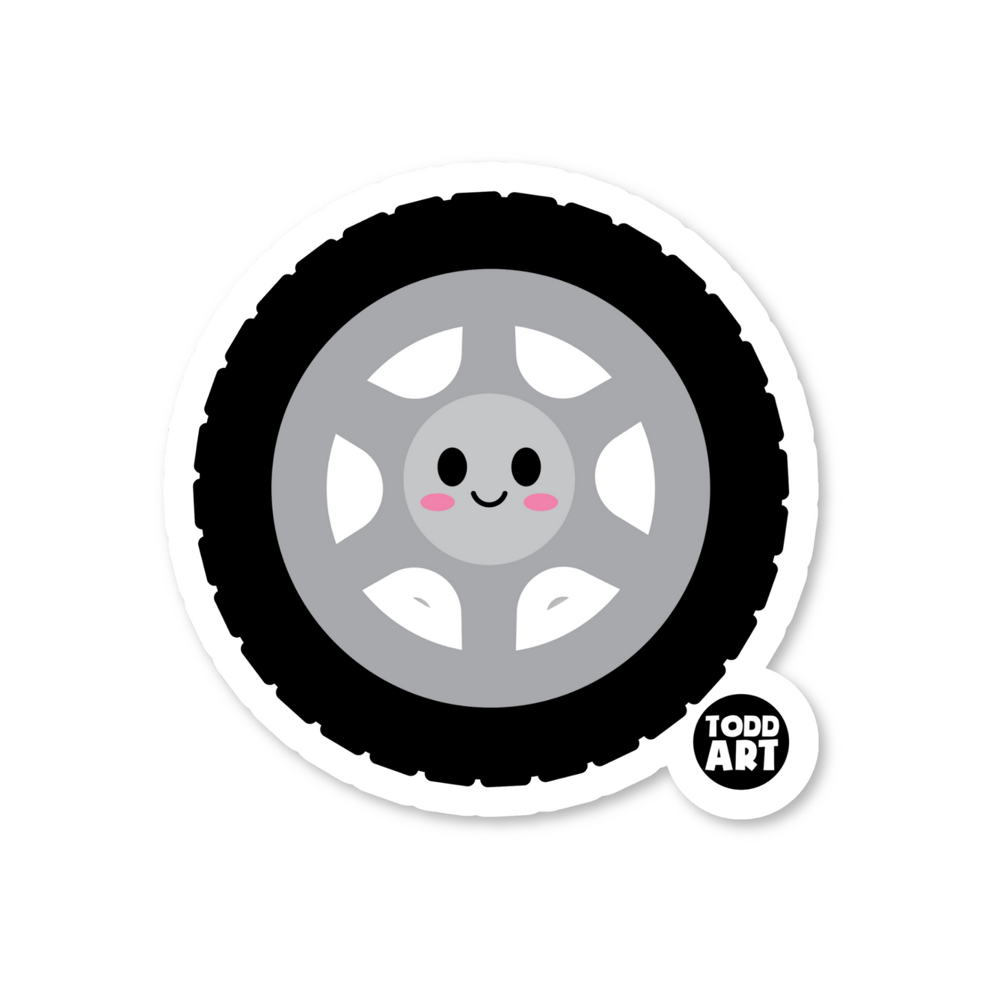 Boo Boo Buddies™ Tire Sticker – Cute Kawaii Vinyl Sticker for Kids, Water Bottles, Laptops & Notebooks