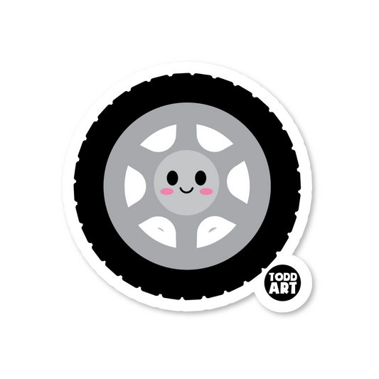 Boo Boo Buddies™ Tire Sticker – Cute Kawaii Vinyl Sticker for Kids, Water Bottles, Laptops & Notebooks