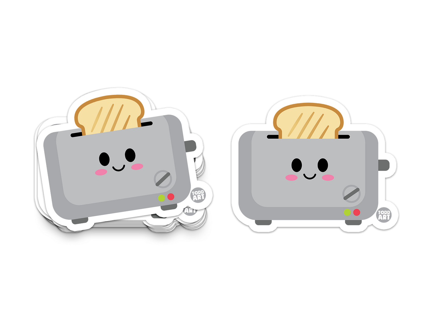 Boo Boo Buddies™ Toaster Sticker – Cute Kawaii Vinyl Sticker for Kids, Bottles, Laptops & Breakfast Lovers