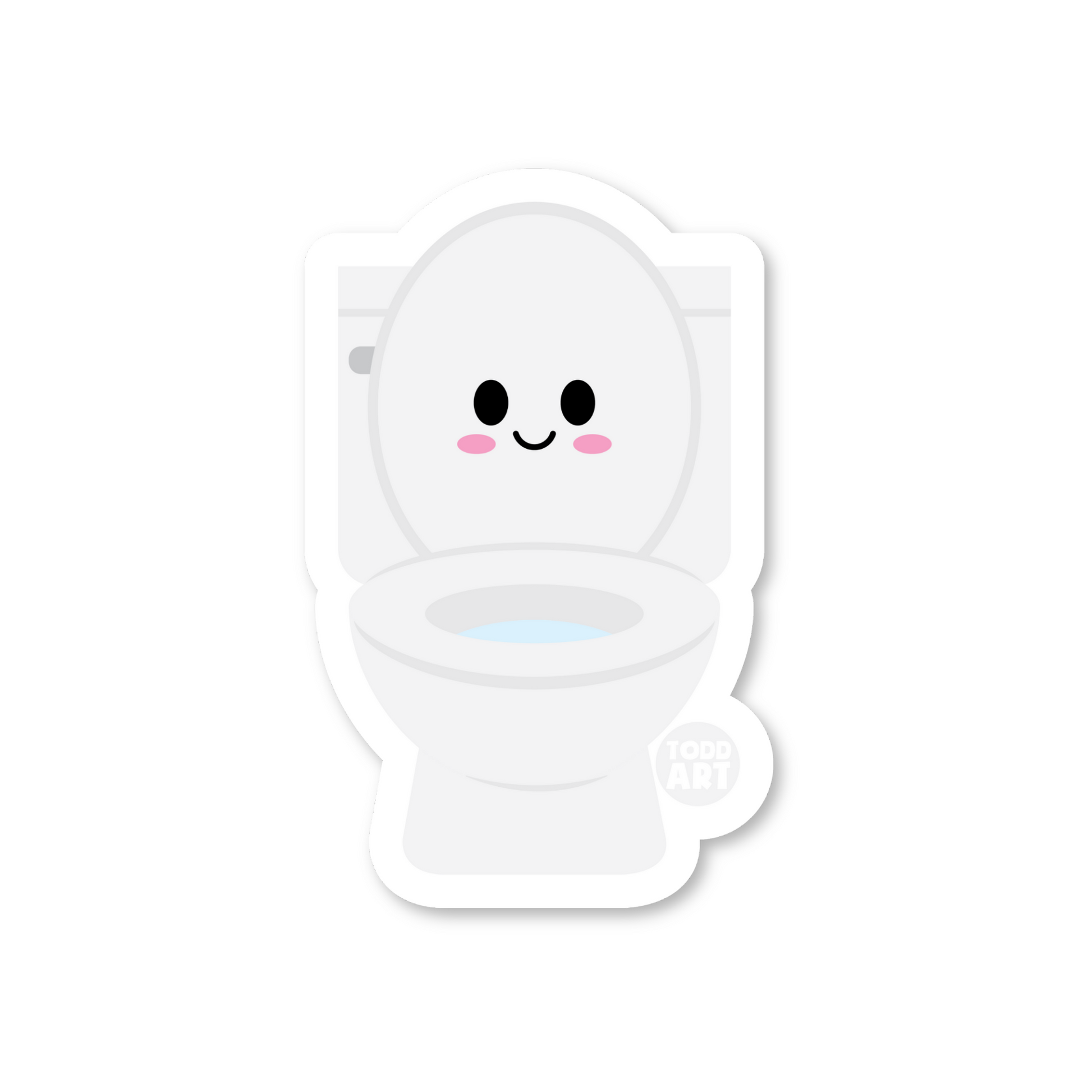 Cute kawaii toilet vinyl sticker by Boo Boo Buddies – waterproof, glossy, durable for water bottles, laptops & journals