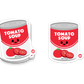 Boo Boo Buddies™ Tomato Soup Can Sticker – Cute Kawaii Vinyl Sticker, Waterproof & Glossy, 3" Die-Cut