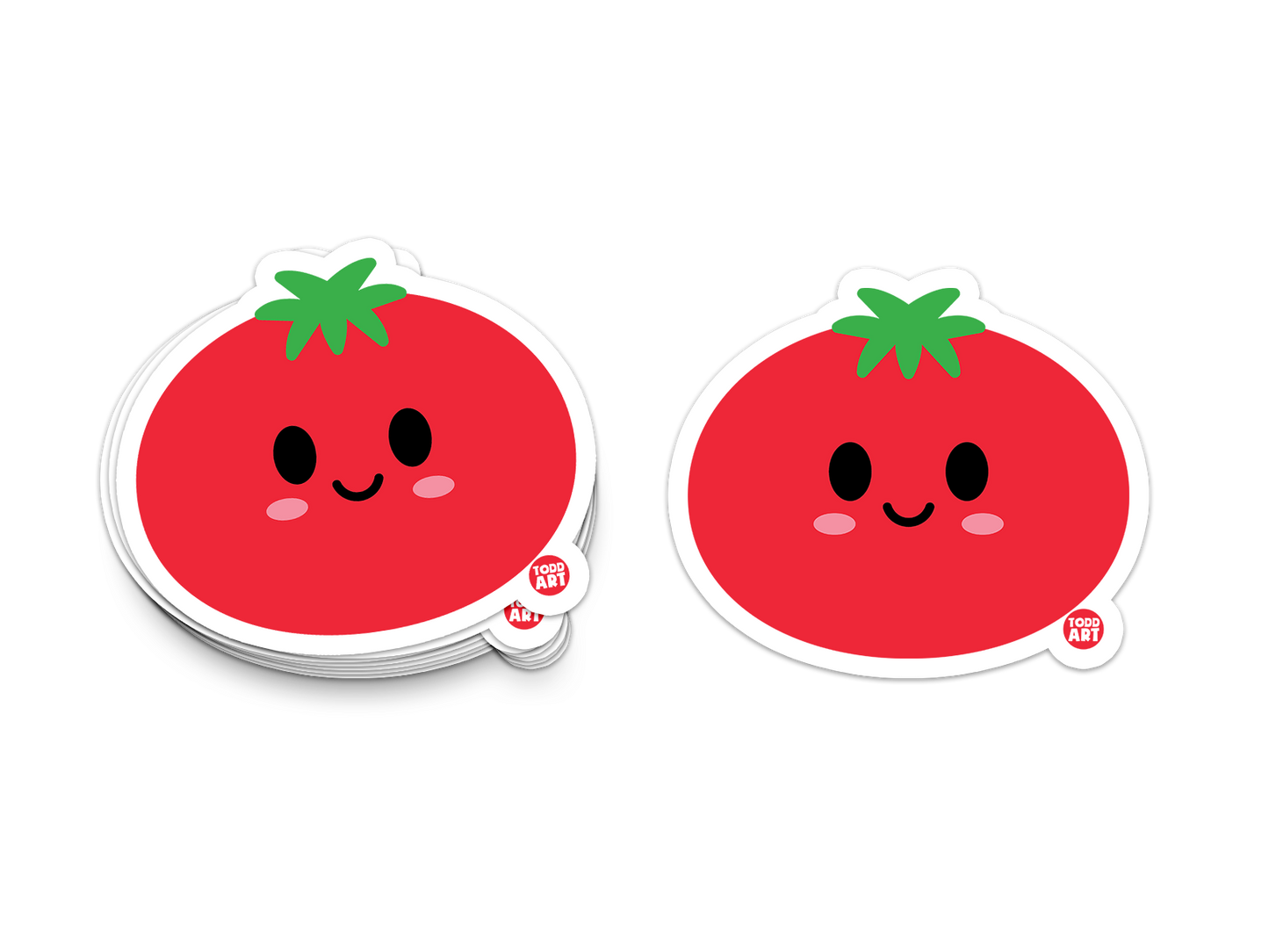 Boo Boo Buddies™ Tomato Sticker – Cute Kawaii Vinyl Sticker, Waterproof Glossy 3″ Die‑Cut