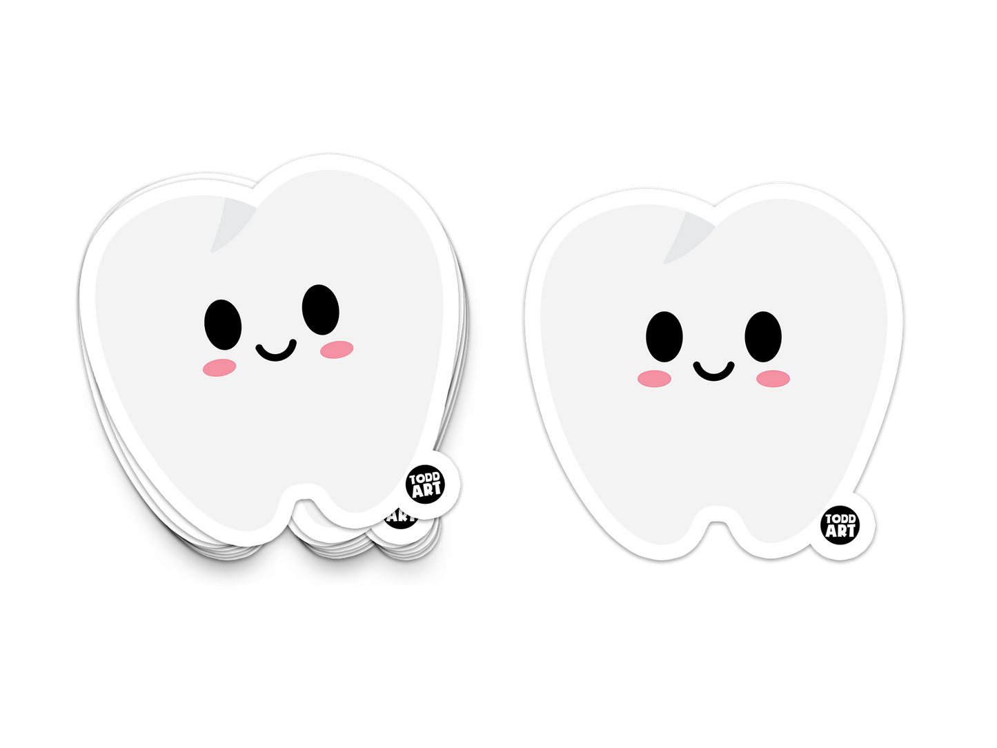 Boo Boo Buddies™ Tooth Sticker – Cute Kawaii Vinyl Sticker, Waterproof, Glossy Finish, 3″ Die‑Cut