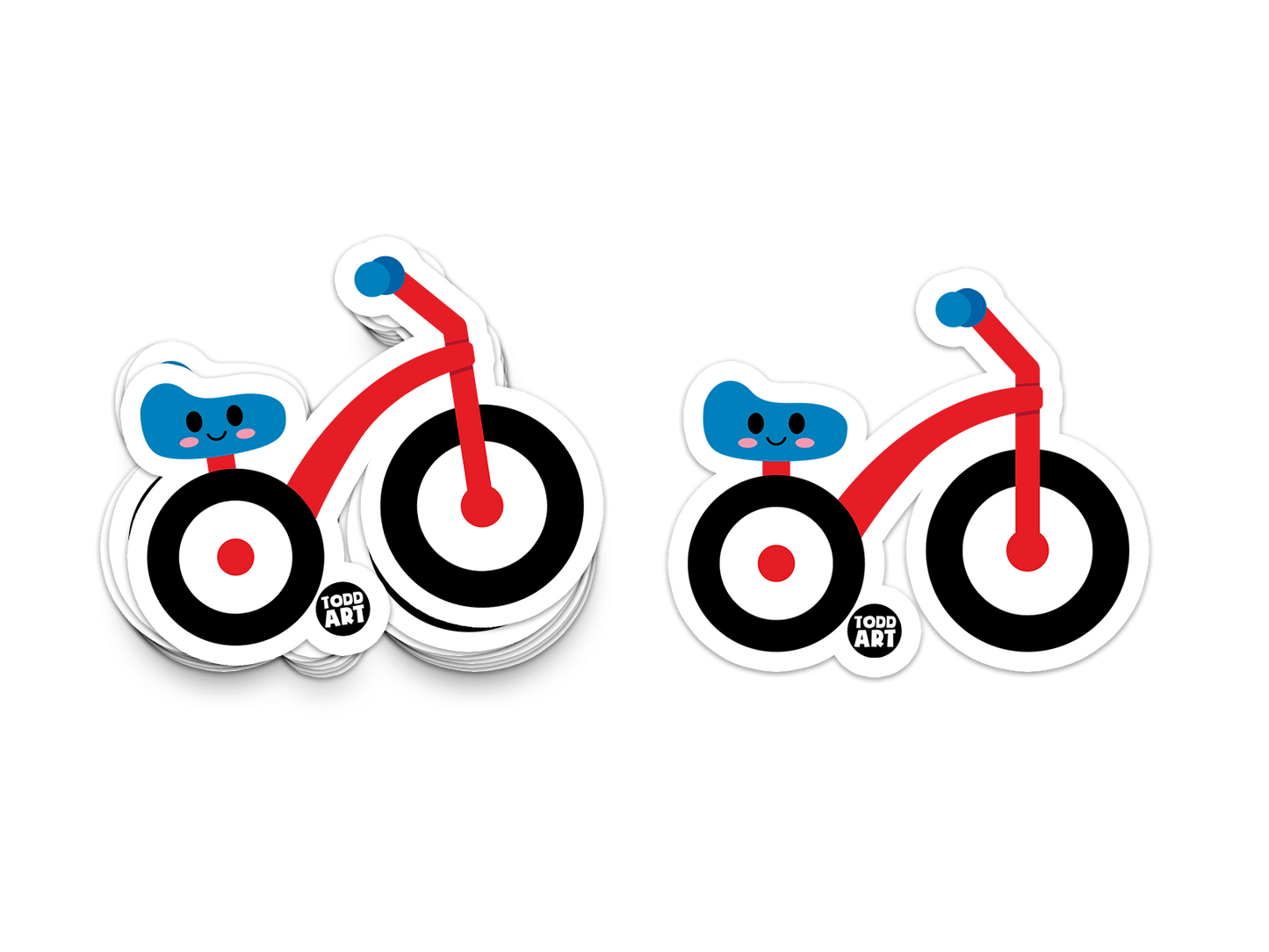 Boo Boo Buddies™ Tricycle Sticker – Cute Kawaii Vinyl Sticker, Waterproof Glossy 3″ Die‑Cut