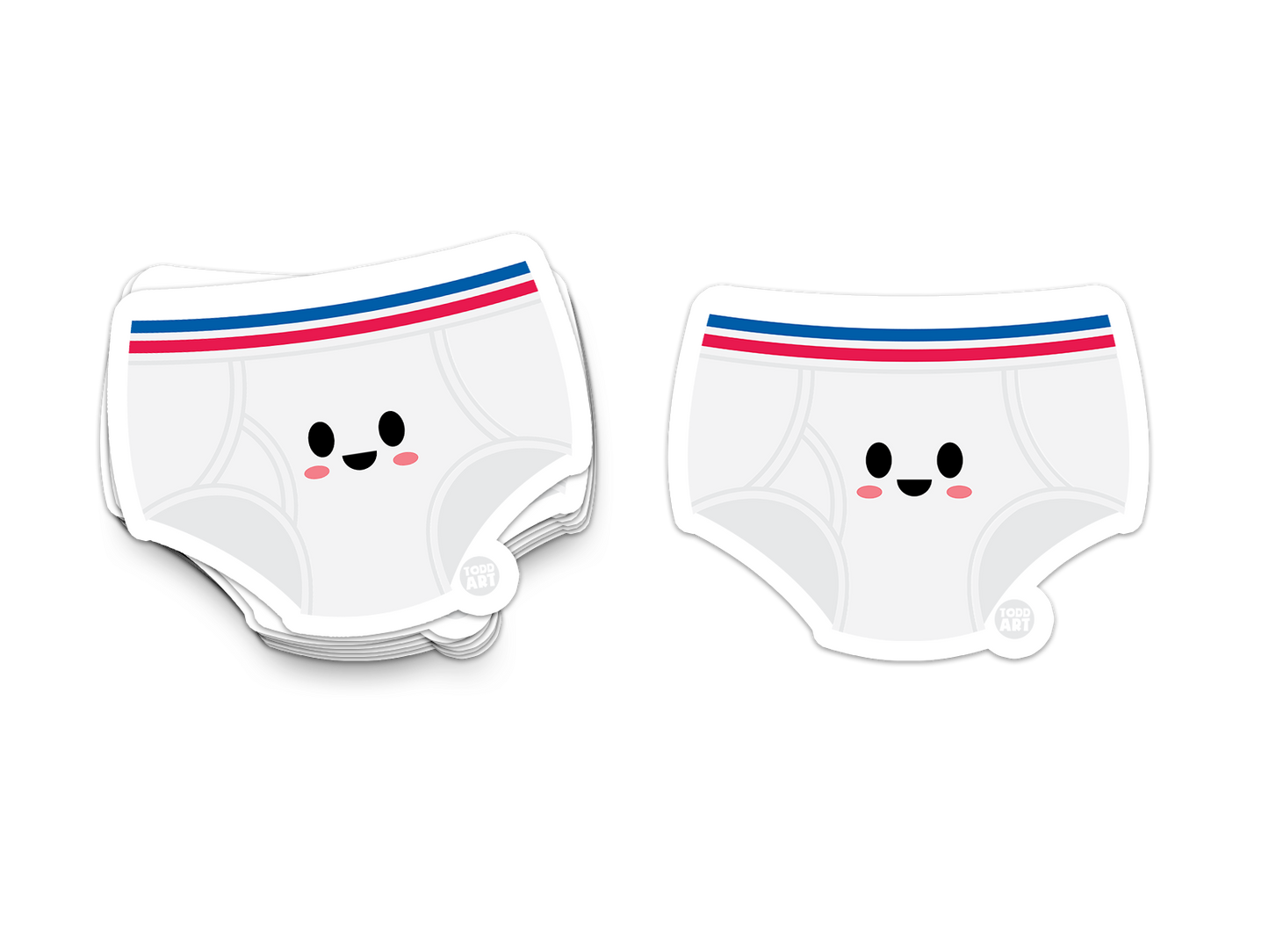 Boo Boo Buddies™ Underwear Sticker – Cute Kawaii Vinyl Sticker, Waterproof Glossy 3″