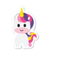 Cute kawaii unicorn vinyl sticker — glossy 3″ die‑cut with pastel rainbow mane, perfect for fantasy sticker collections