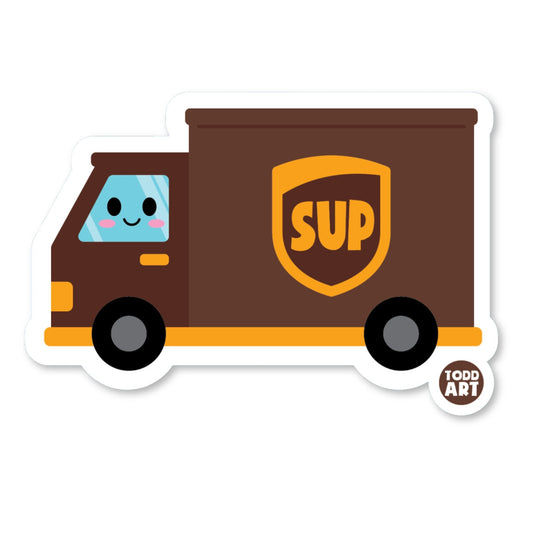 Boo Boo Buddies™ UPS Truck Sticker – Cute Kawaii Vinyl Sticker, Waterproof Glossy 3″