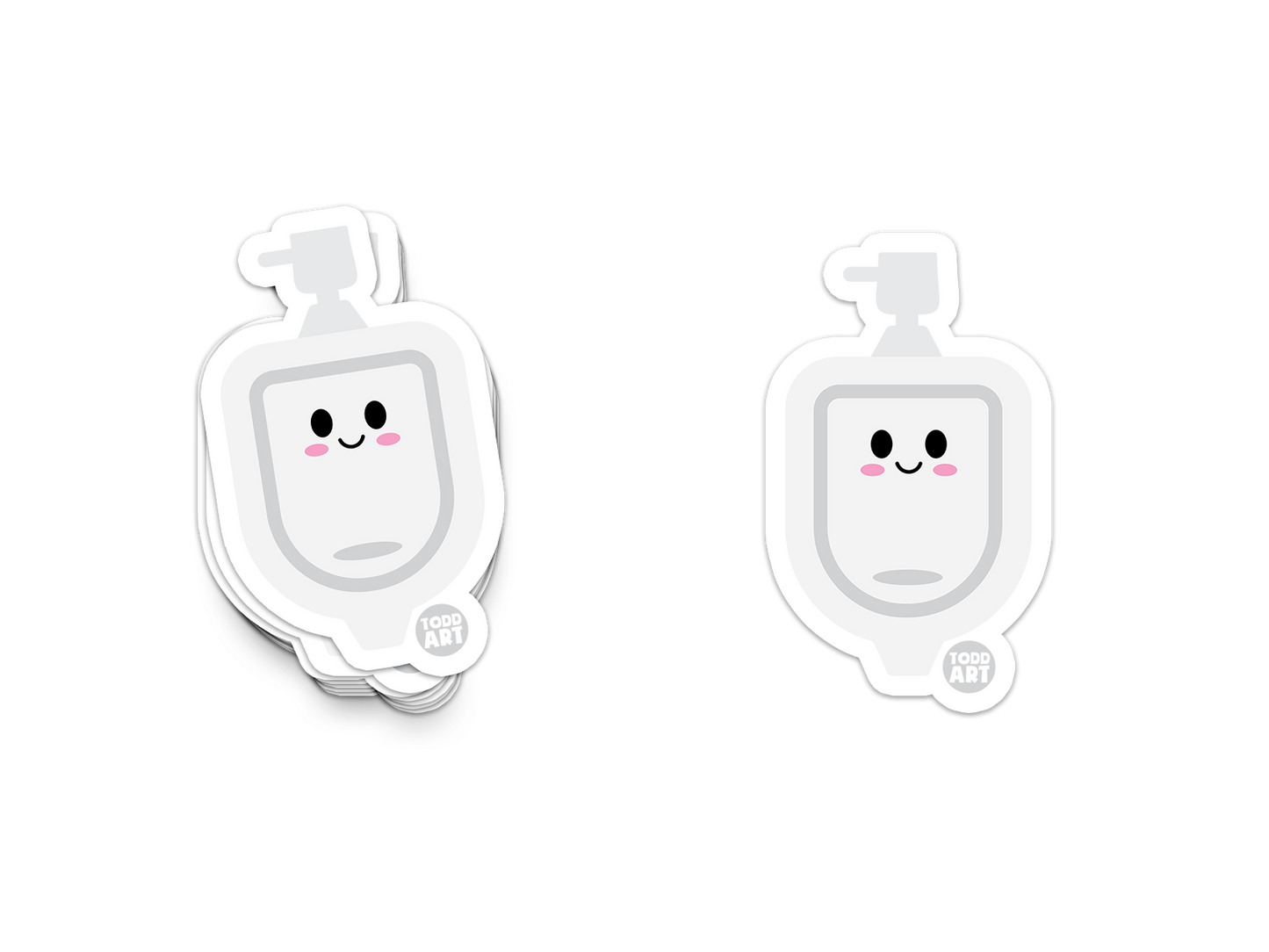 Boo Boo Buddies™ Urinal Sticker – Cute Kawaii Vinyl Sticker, Waterproof Glossy 3″