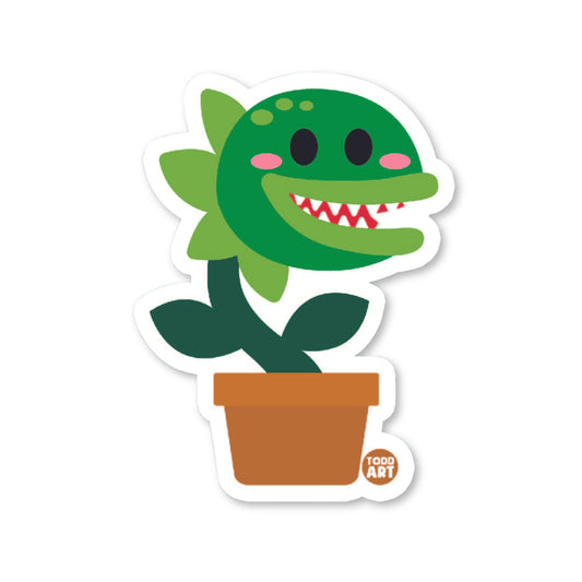 Boo Boo Buddies Venus fly trap vinyl sticker — 3″ glossy waterproof, UV‑resistant die‑cut perfect for crafts 
