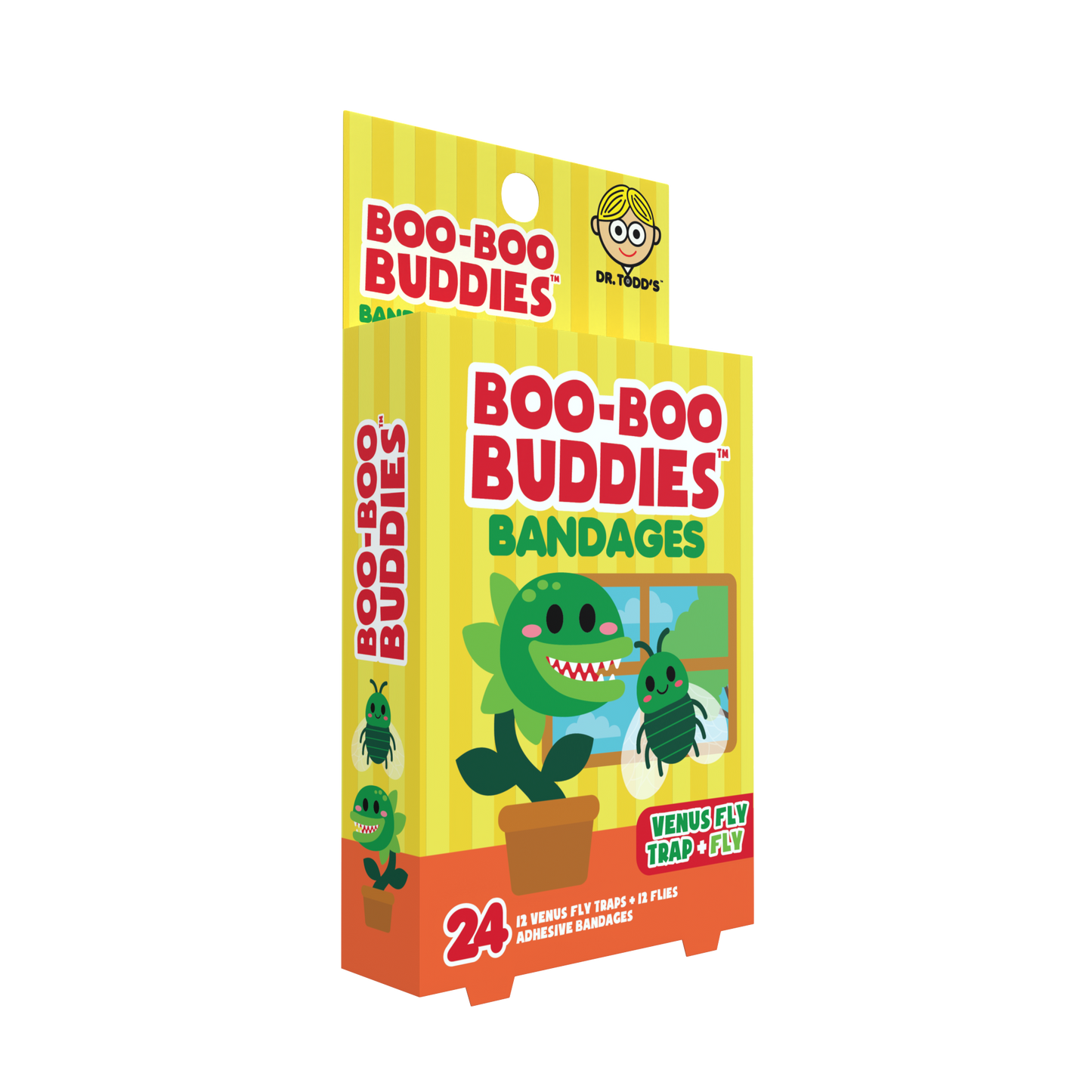 Venus Fly Trap &  Fly Bandages for Kids – Waterproof, Latex-Free, 24 Count | Dr. Todd’s Boo-Boo Buddies®