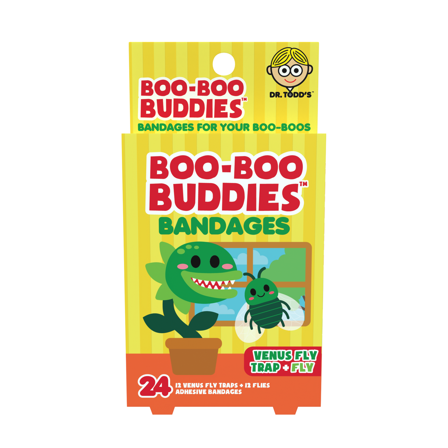 Venus Fly Trap &  Fly Bandages for Kids – Waterproof, Latex-Free, 24 Count | Dr. Todd’s Boo-Boo Buddies®