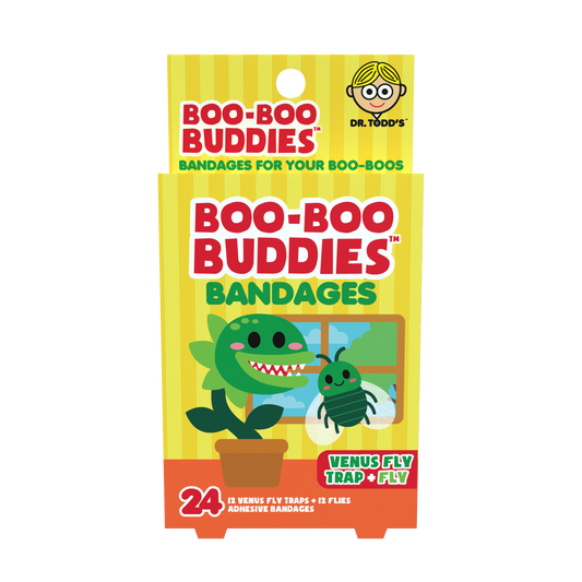 Venus Fly Trap &  Fly Bandages for Kids – Waterproof, Latex-Free, 24 Count | Dr. Todd’s Boo-Boo Buddies®